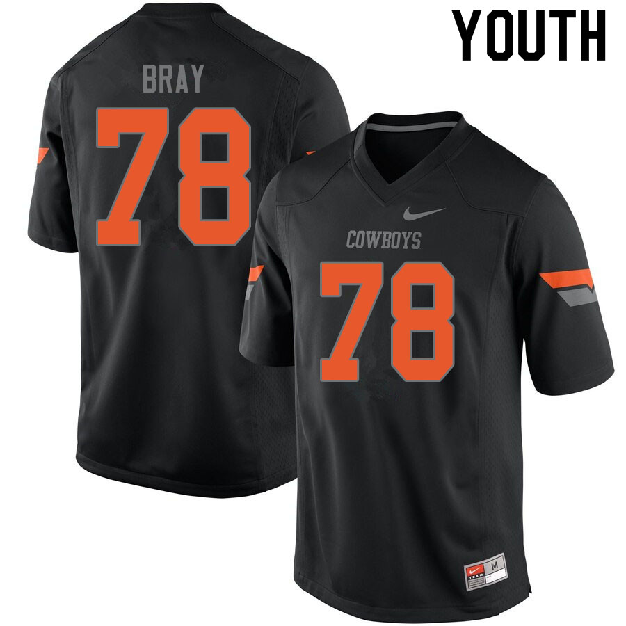Youth #78 Bryce Bray Oklahoma State Cowboys College Football Jerseys Sale-Black - Click Image to Close